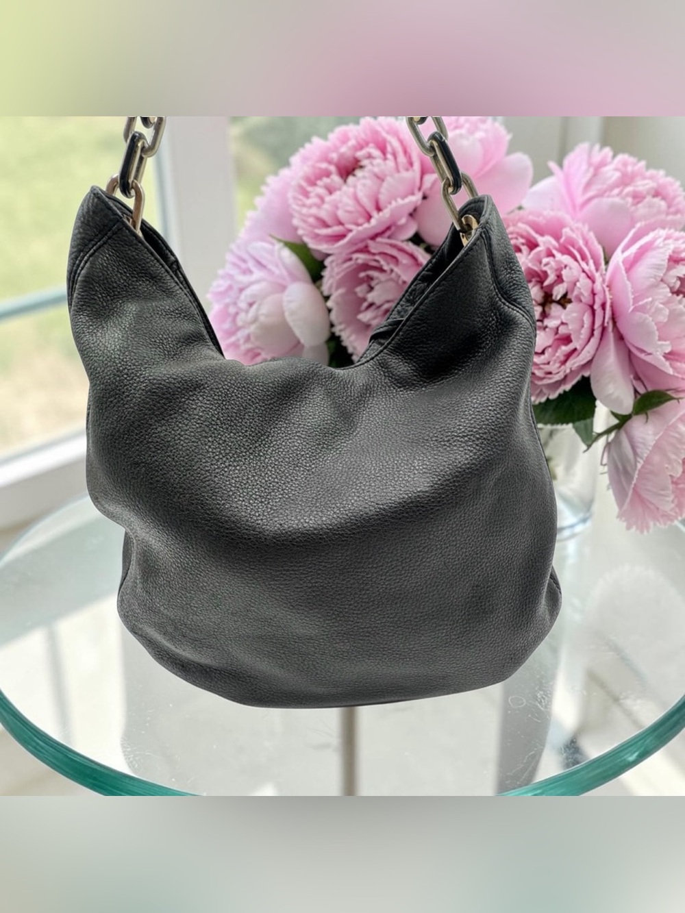 3FER Black Leather Michael Kors Hobo Bag